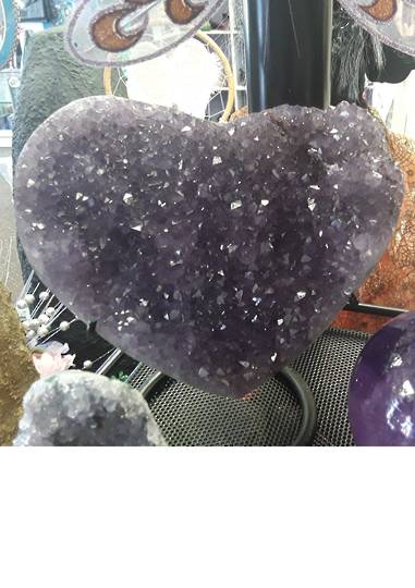 Amethyst Druzy Crystal Heart (rab11) image 0